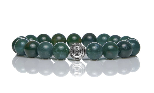 Green Moss Agate Silver